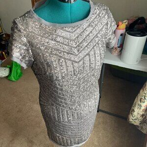 Vince Camuto Silver Sequin Dress